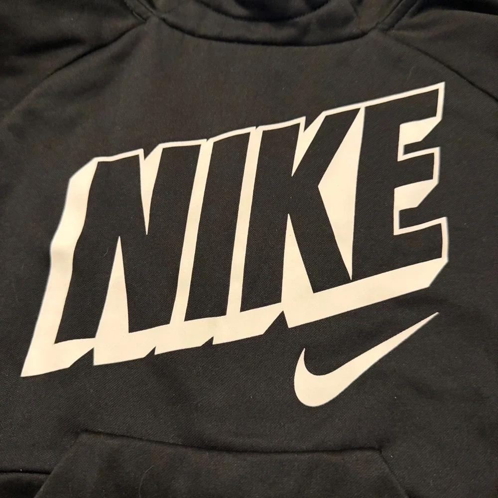 Nike Boys Dri-FIT Black Pullover‎ Hoodie Graphic Logo Size 4 XS